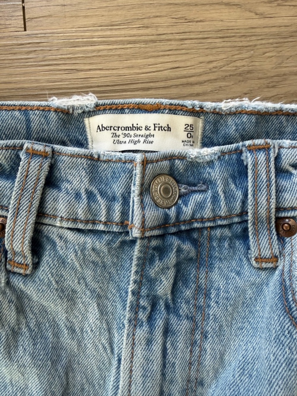Abercrombie & Fitch Light Blue High Rise Straight Jeans
